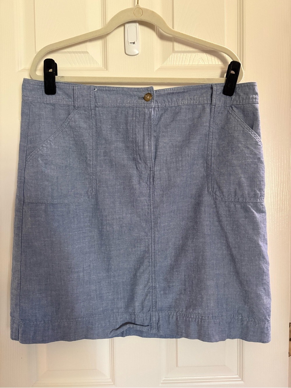 Talbots Light Blue Chambray Mini Skirt